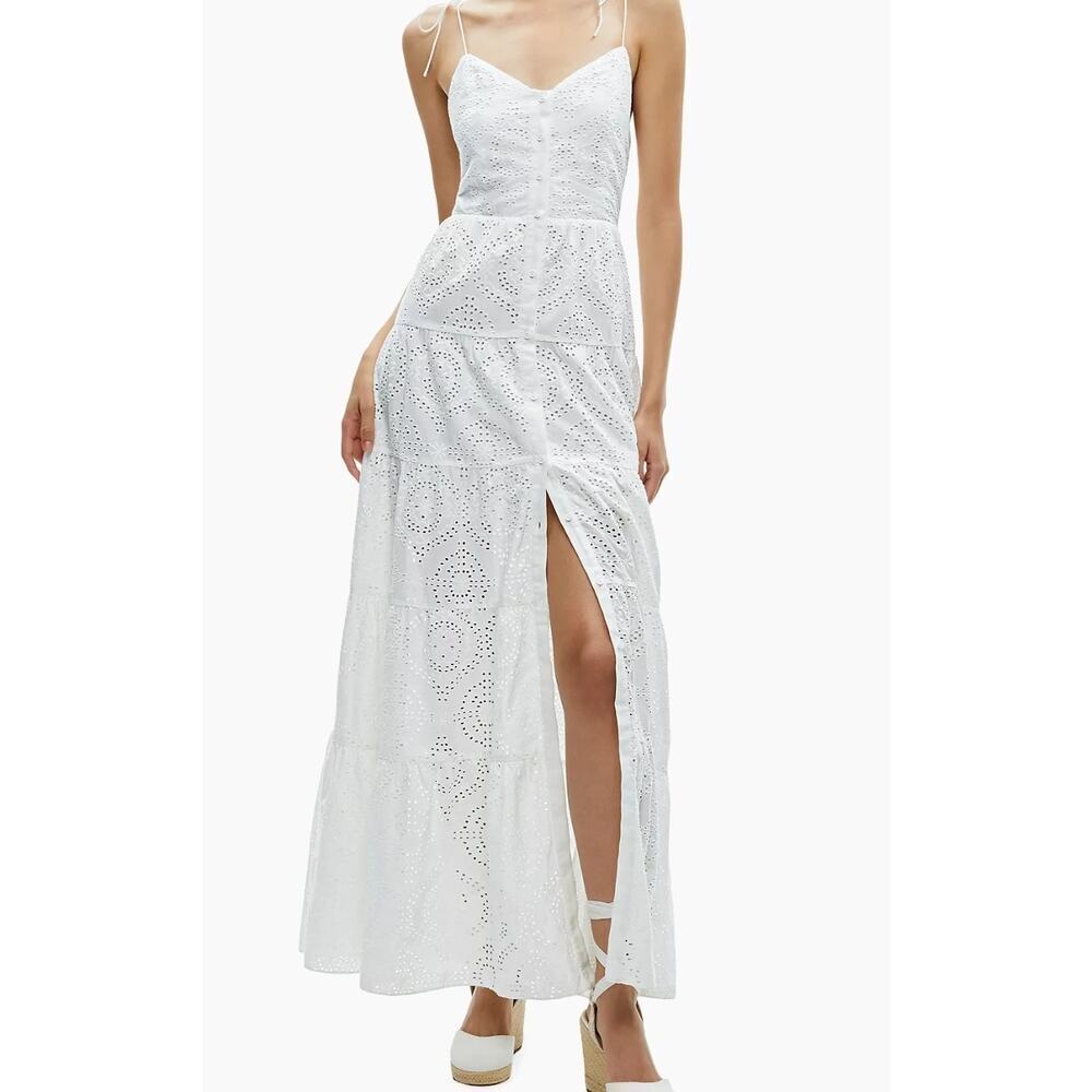 Alice + Olivia Women's Size 10 Shantella Embroidered Cotton Voile Maxi Dress NWT